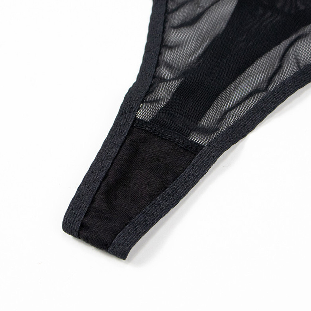 Young Lady Bra Set Sexy Unpadded Lingerie See-through Plus Size Bras Thong Panty