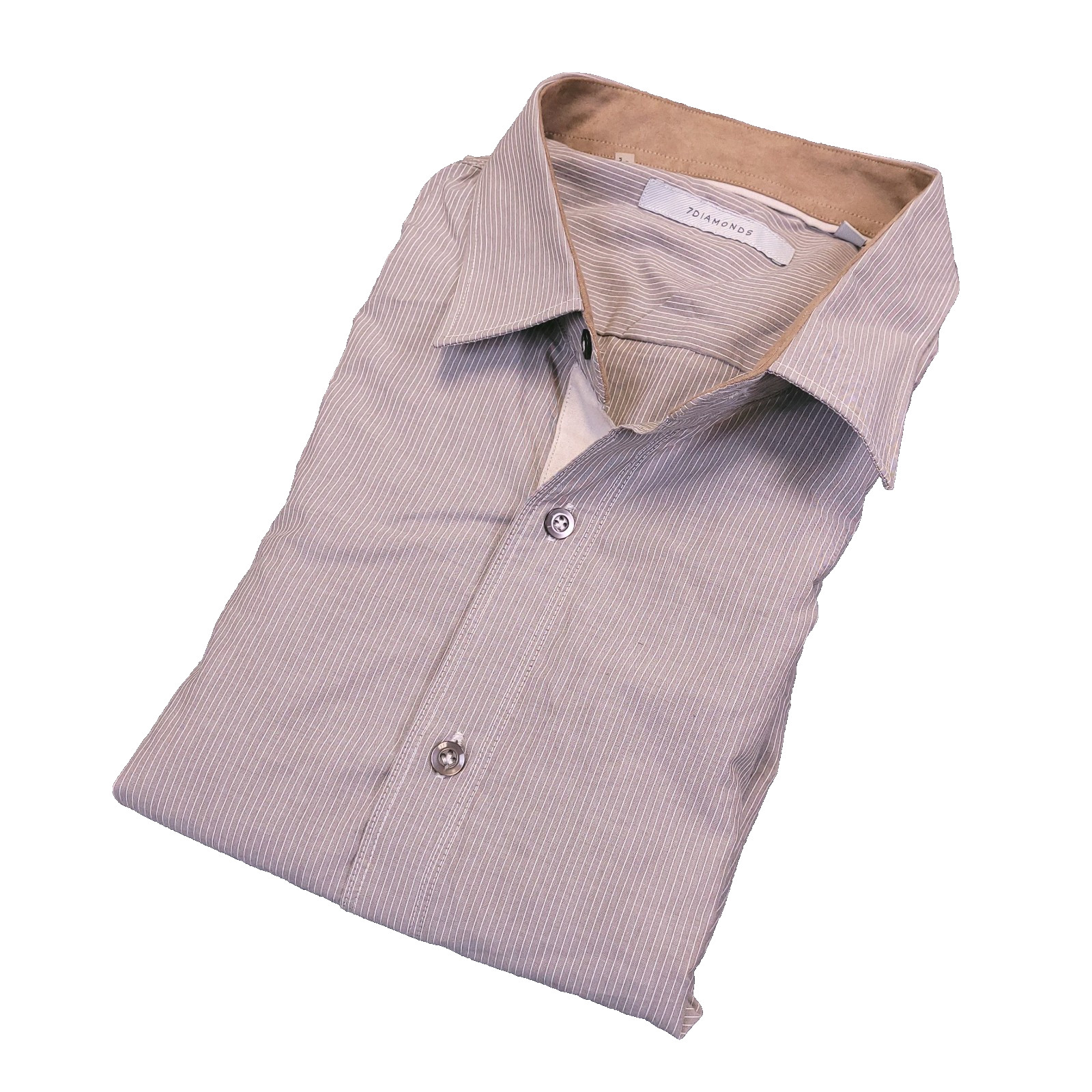 7D 7 Diamonds Radio Protector Fit 2XL Button Up Striped Flip Cuff Contrast Trim