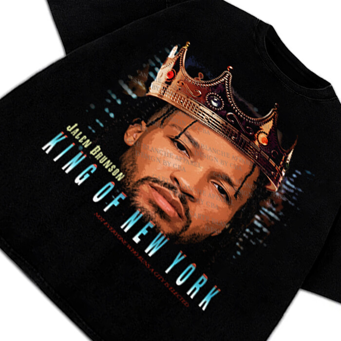 Jalen Brunson King Of New York Custom Graphic Playoff Basketball T-Shirt
