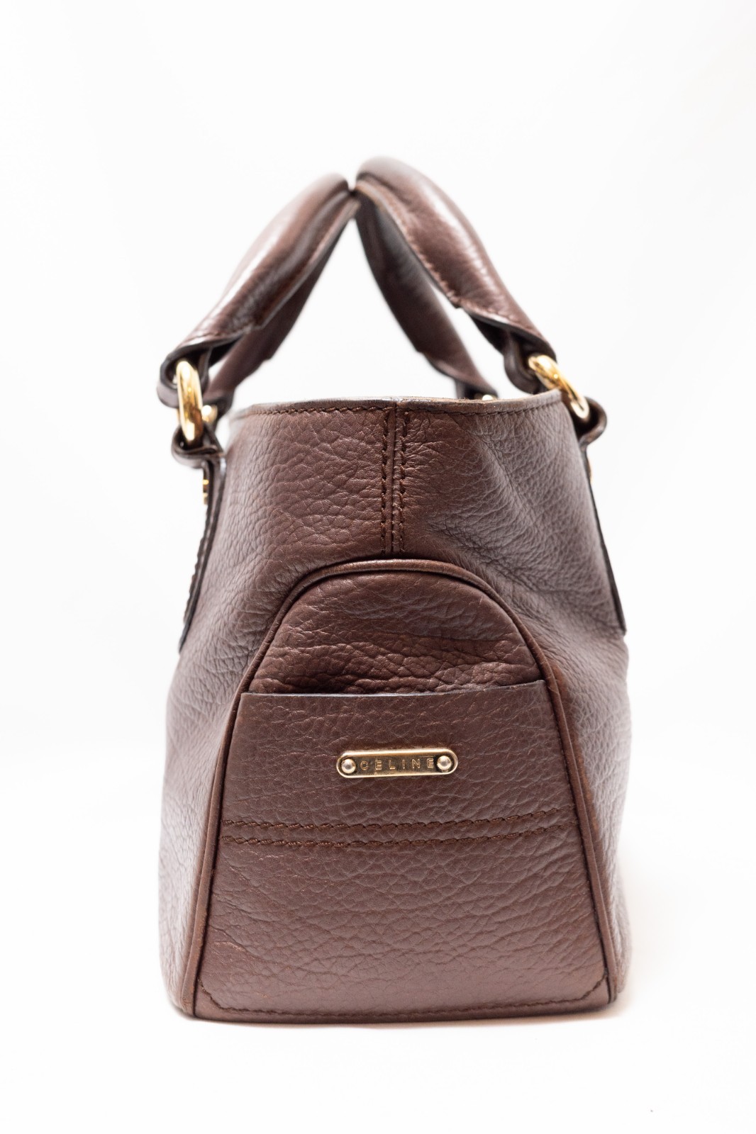 CELINE Boogie Bag BrownLeather Hand bag Auth from JAPAN