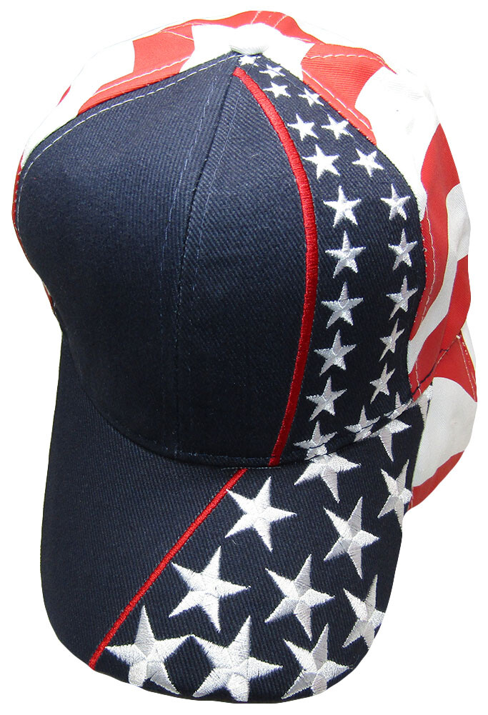 USA Embroidered Stars & Stripes 100% Cotton Embroidered Hat Cap