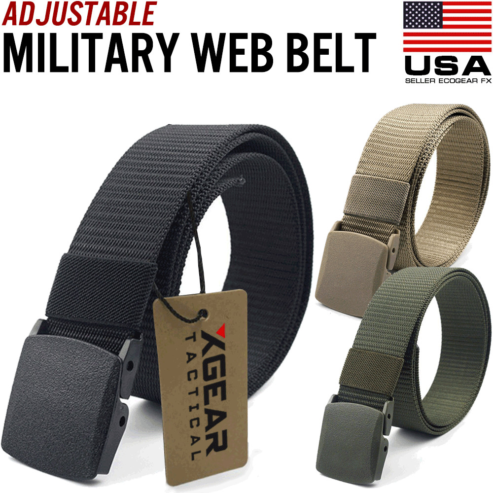 Men’s Plastic Cam Buckle Nylon Work Tactical Waistband Webbing Military Belt