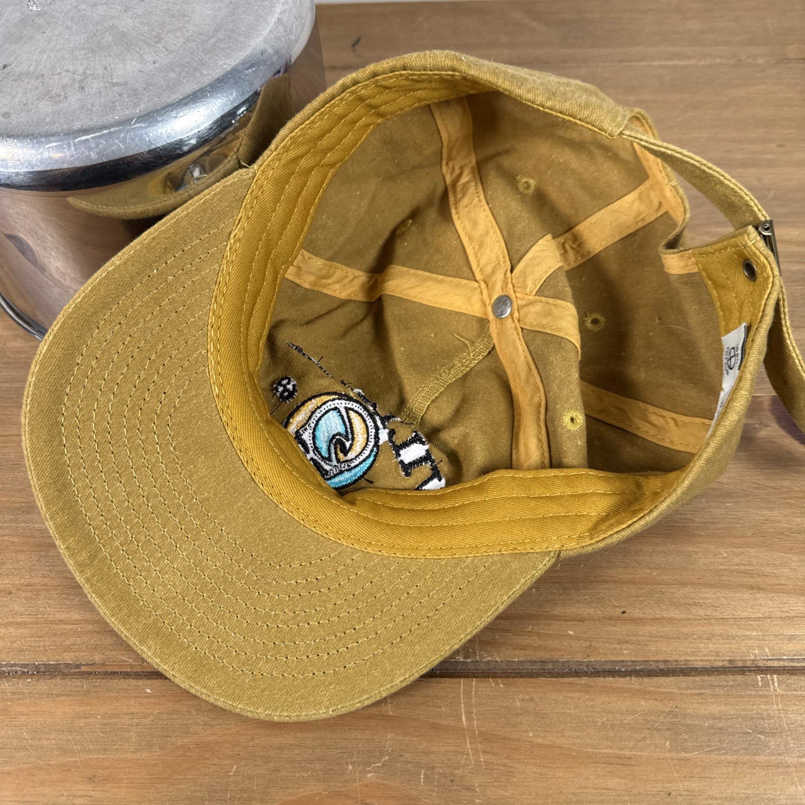 Village Surf Shoppe Gold Weld Mfg Cotton Hat Skull & Wave Logo Since 1969