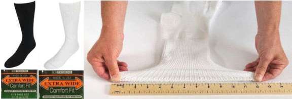 EXTRA WIDE Athletic Comfort Fit Crew Sports Socks Diabetic Stretch USA 1 or 3 PR