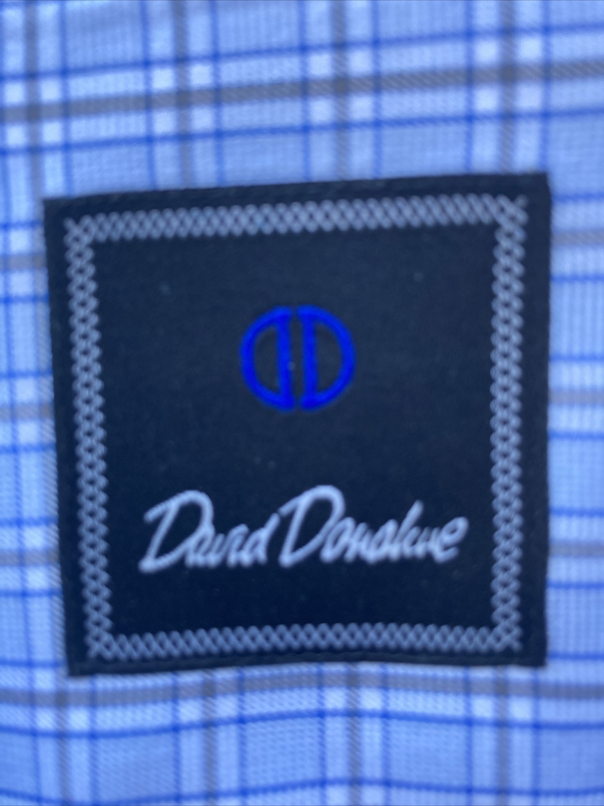 David Donahue Purple-Blue 100% Cotton Mens Dress Shirt Mint Cond 18 34/35