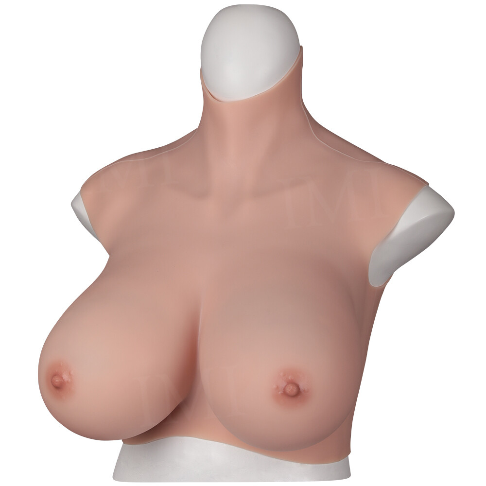 IMI 9th Flocking Silicone Breast Form Boobs B-K Cup Breastplate for Crossdresser