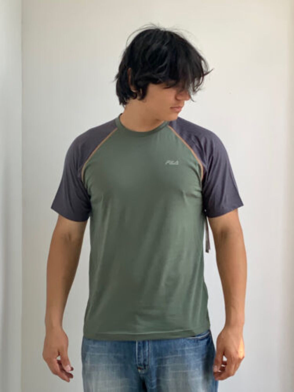Men’s Fila Olive | Charcoal | Grey | Orange Short Sleeve Tee Shirt NWT