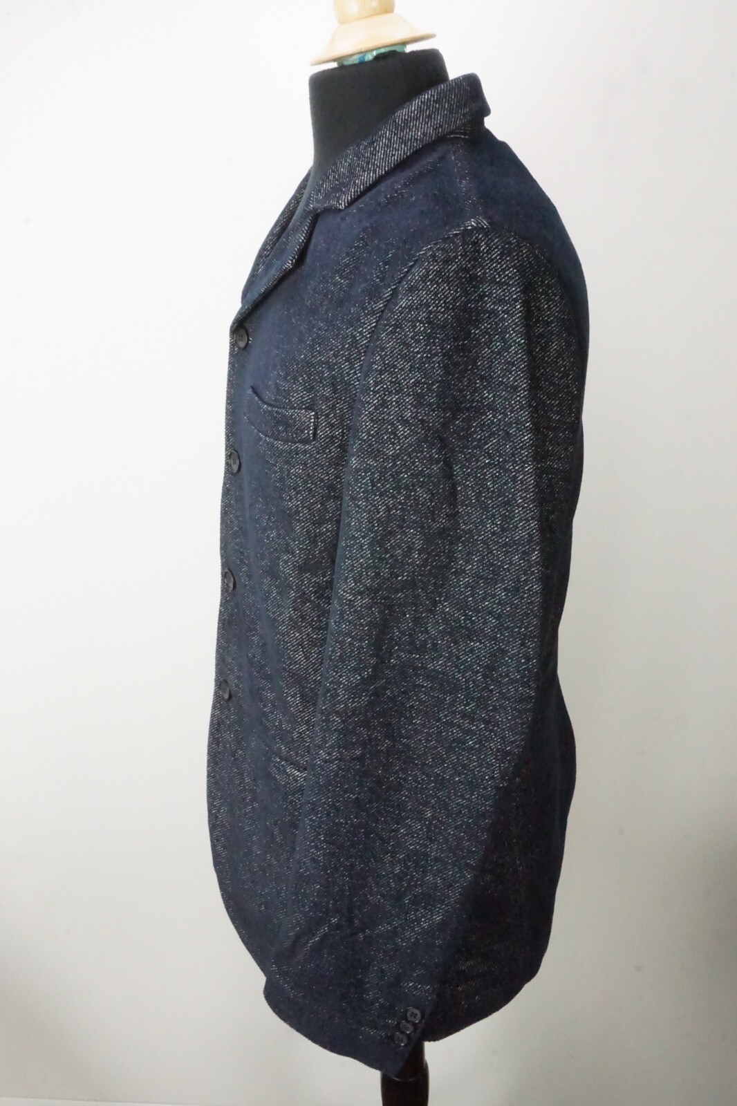 Giorgio Armani Black Label Blue Striped Cashmere 2 Pc Suit Jacket Pants 48 NEW
