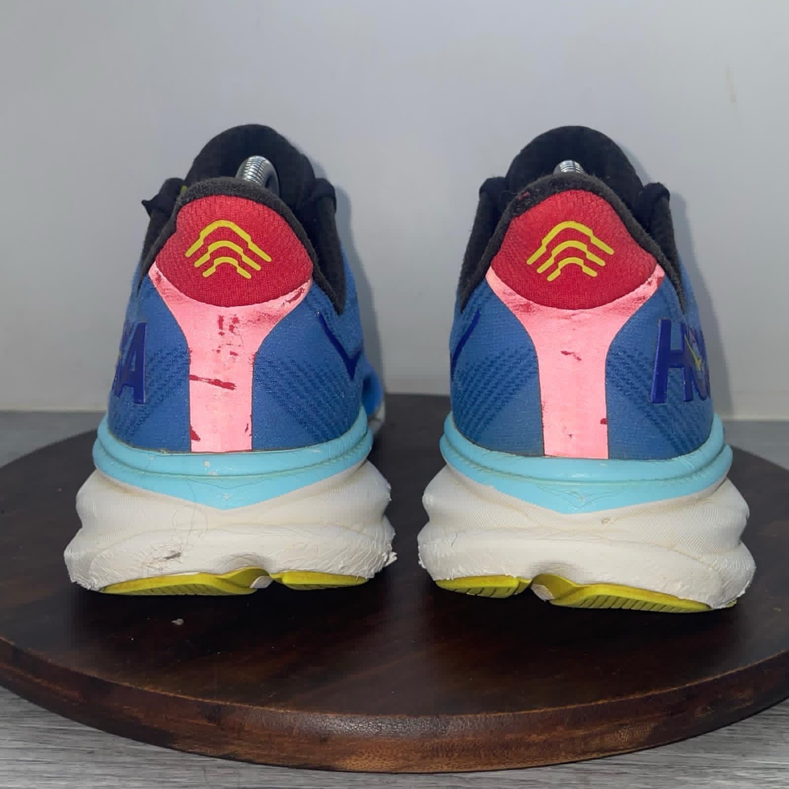 Hoka One One Clifton 9 Shoes Mens Size 9.5 D Blue Running Cushioned 1127895 VRTL