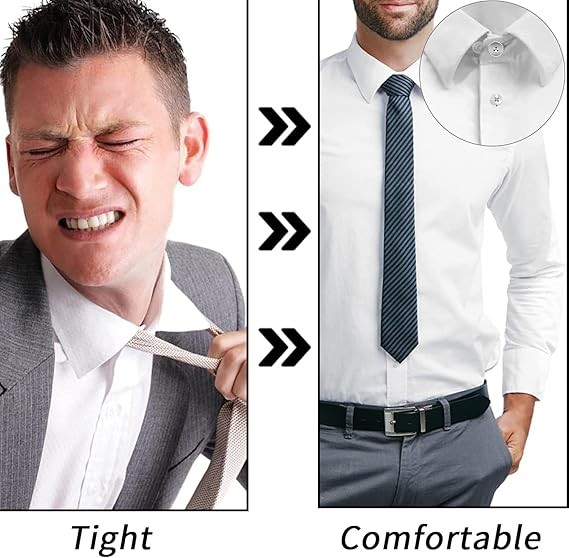 10x Metal Collar Neck Waist Extender Expander Buttons for Men Dress Shirt Pants