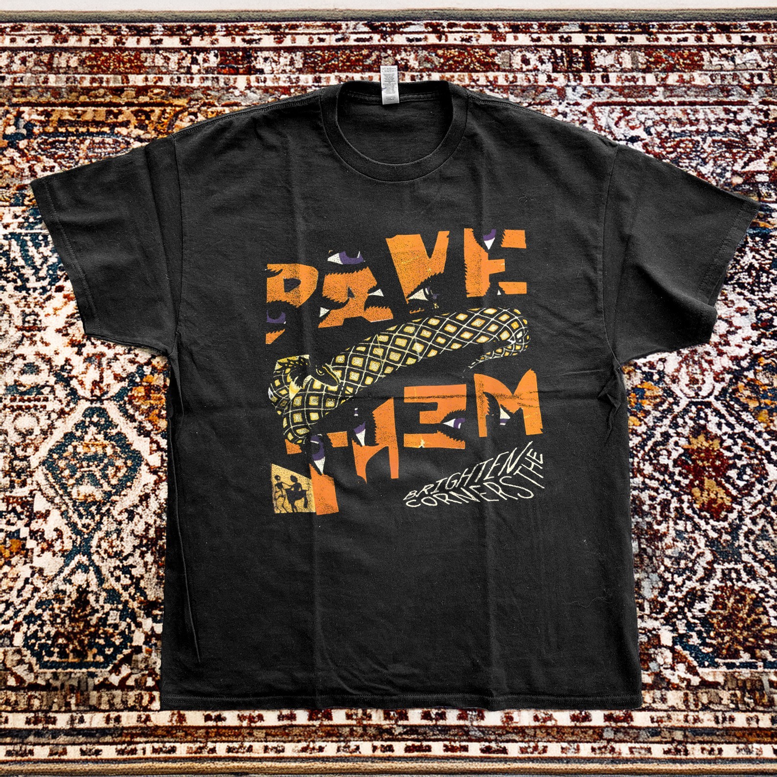 NEW! Pavement Brighten the Corners Black Cotton T-shirt