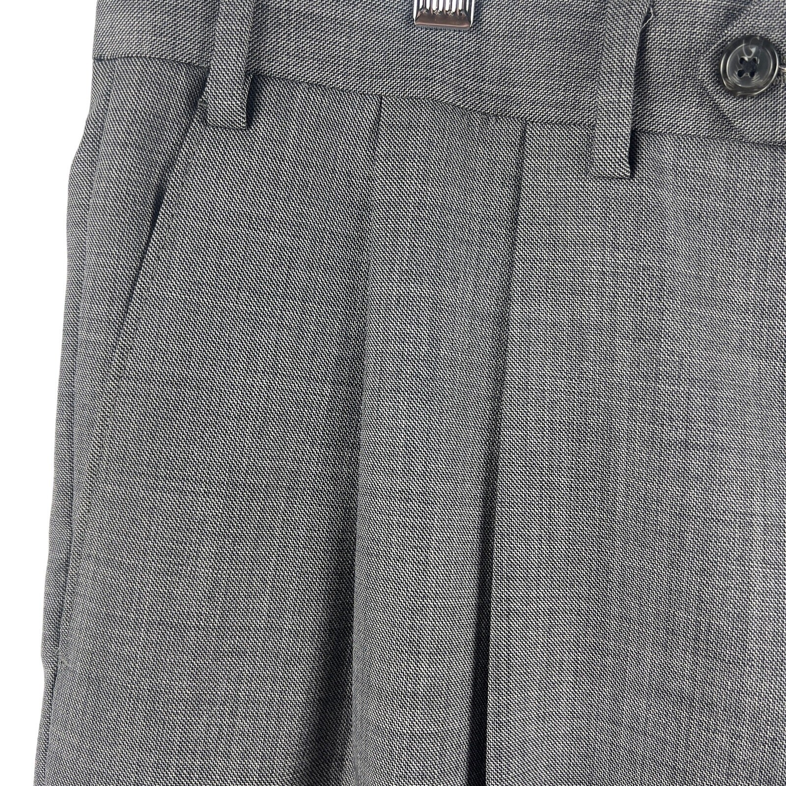 Chaps Mens 2 Piece Suit 42R 36×34 Gray Plaid 100% Wool Pleated Cuffed Two-Button