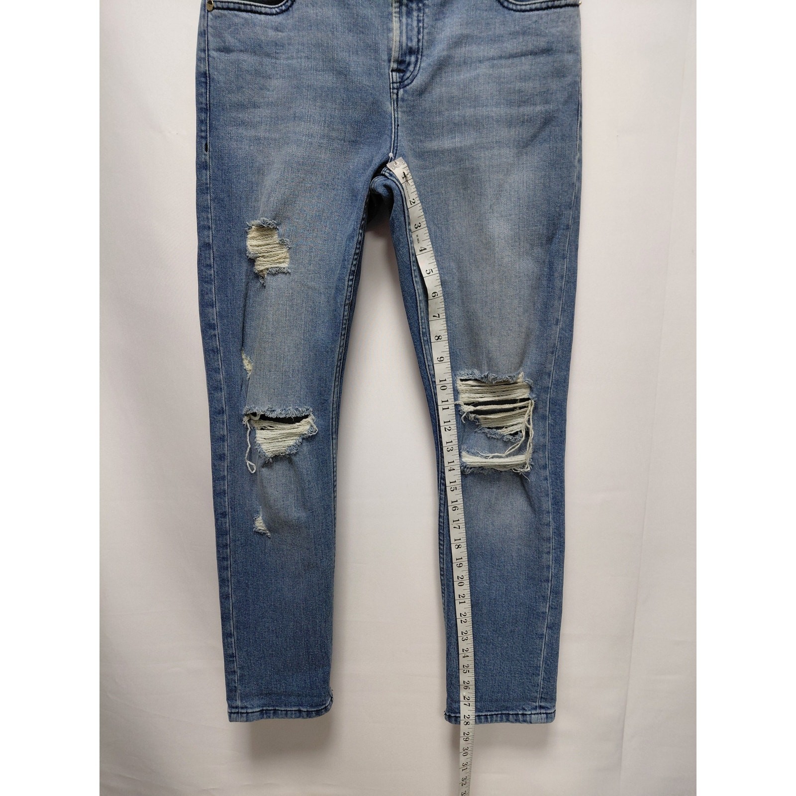 Ted Baker London Distressed Blue Jeans Mid (10-12 in) Skinny Denim Women Size 26