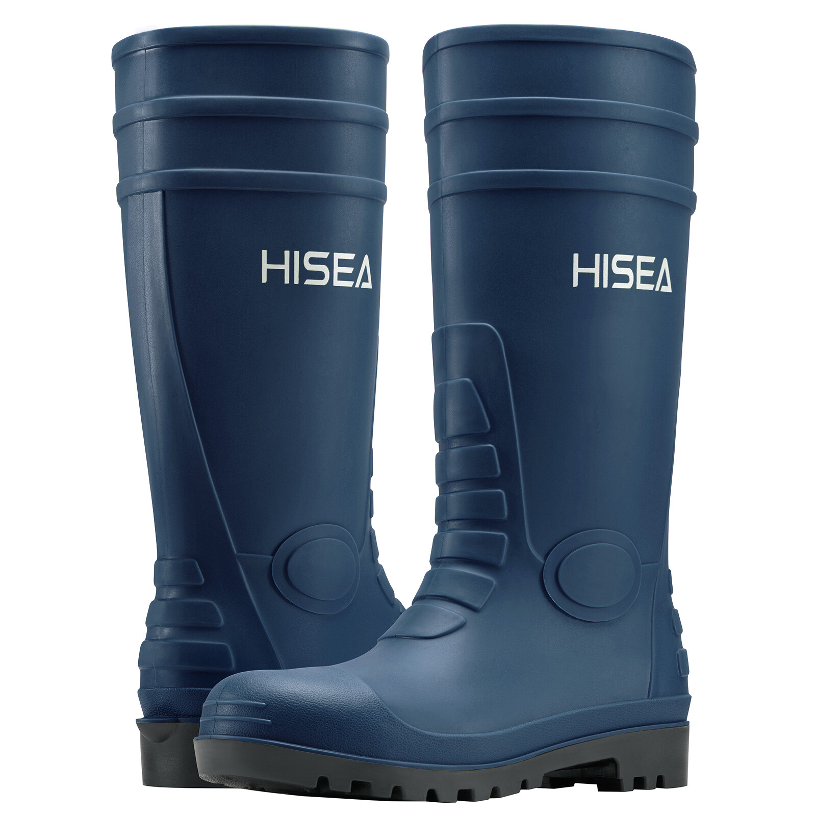 HISEA Men Rain Boots w/Steel Shank Waterproof Corrosion-Resistant Mud Work Boots