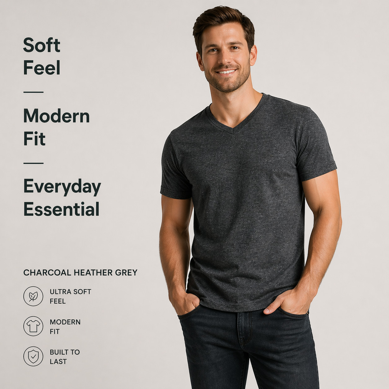 True Classic V-Neck T-Shirts 6 Pack Men Size XL New No Tags Soft Premium Fit