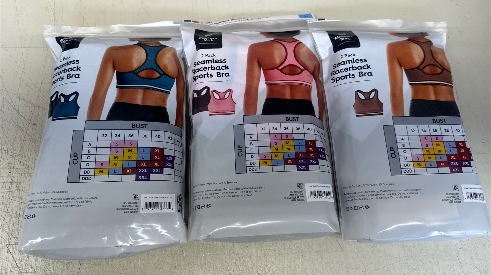 PICK SIZE / COLOR – Member’s Mark Women’s 2-Pack Seamless Racerback Sports Bra