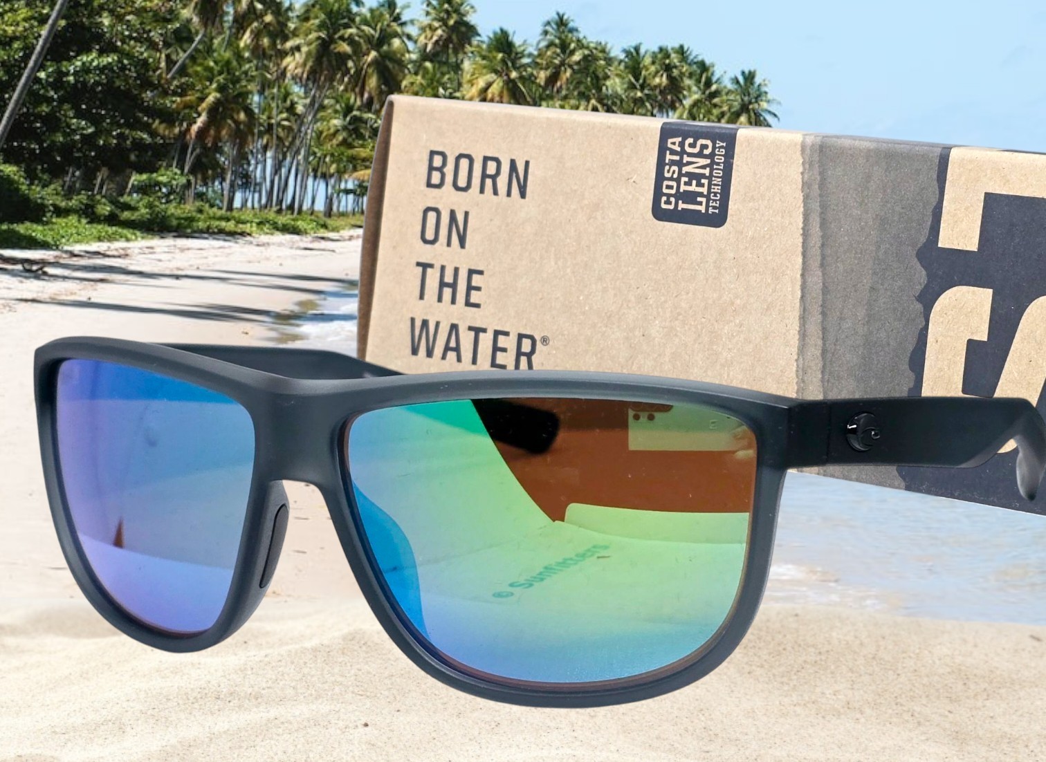 COSTA DEL MAR smoke crystal/green mirror RINCONDO polarized 580G sunglasses NEW!