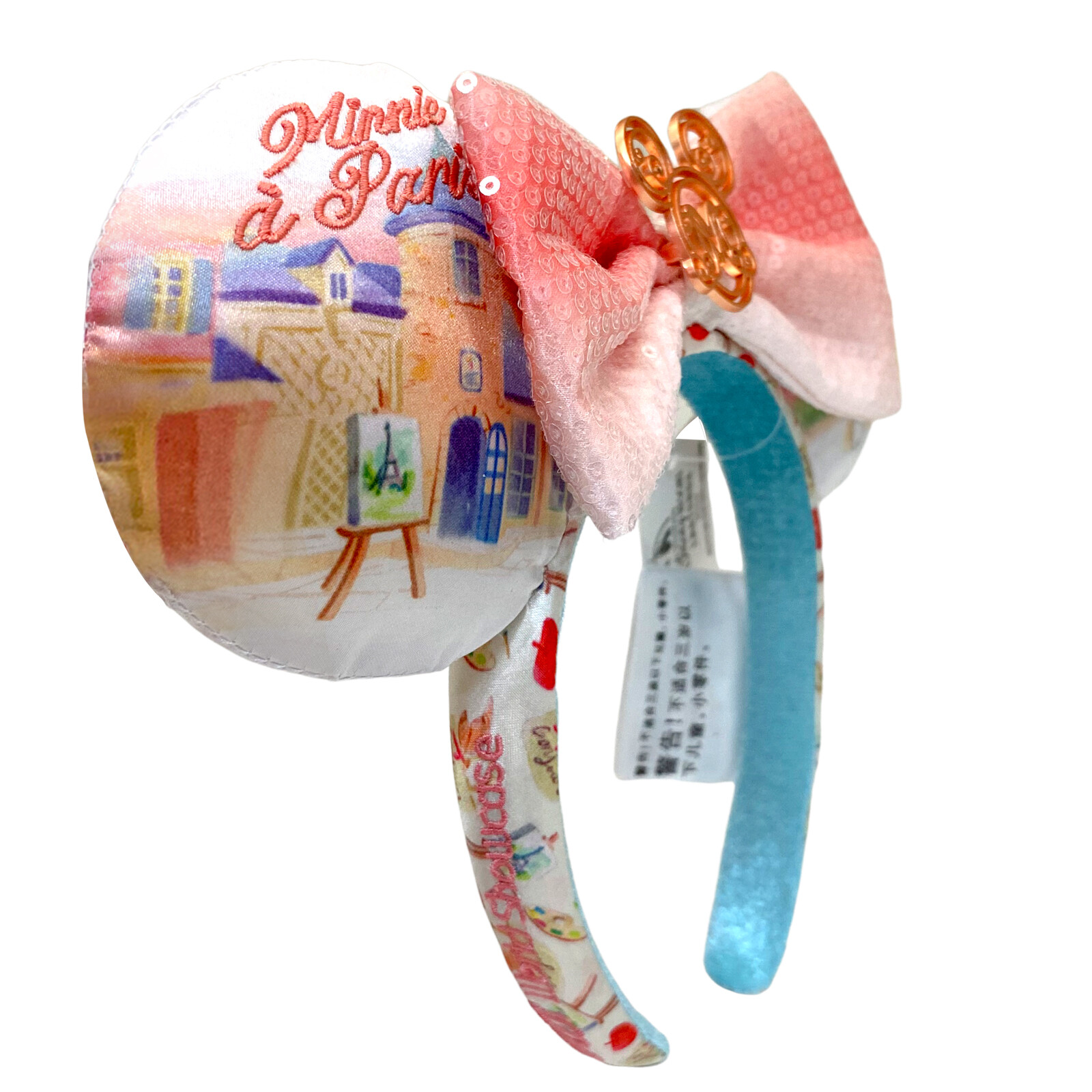 Disney-Park’s Epcot France Paris Minnie Mickey Mouse Ears Bow Headband Rose US