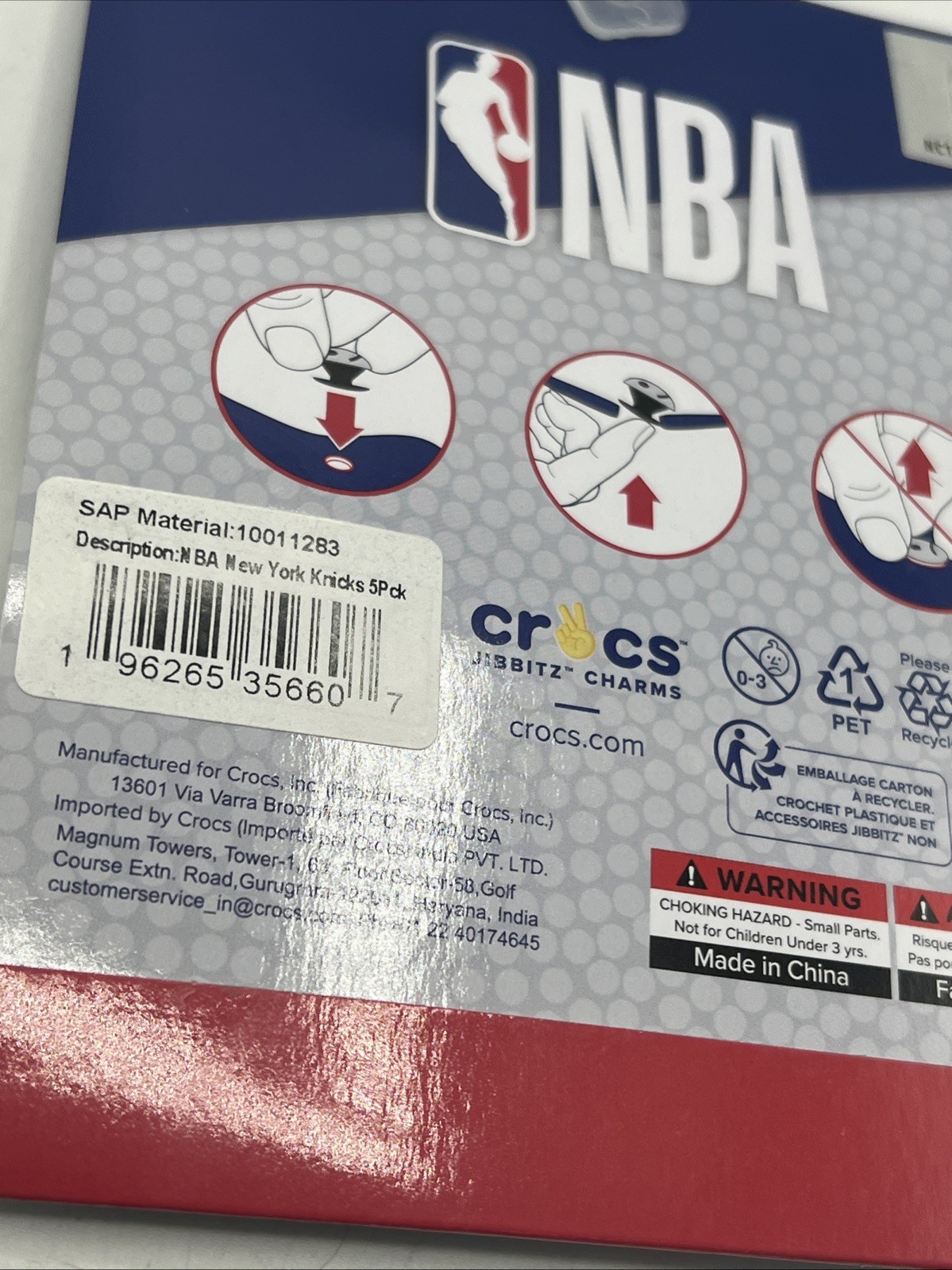 New Original Jibbitz Crocs Charm: Uniquely You NBA New York Knicks 5 pcs.