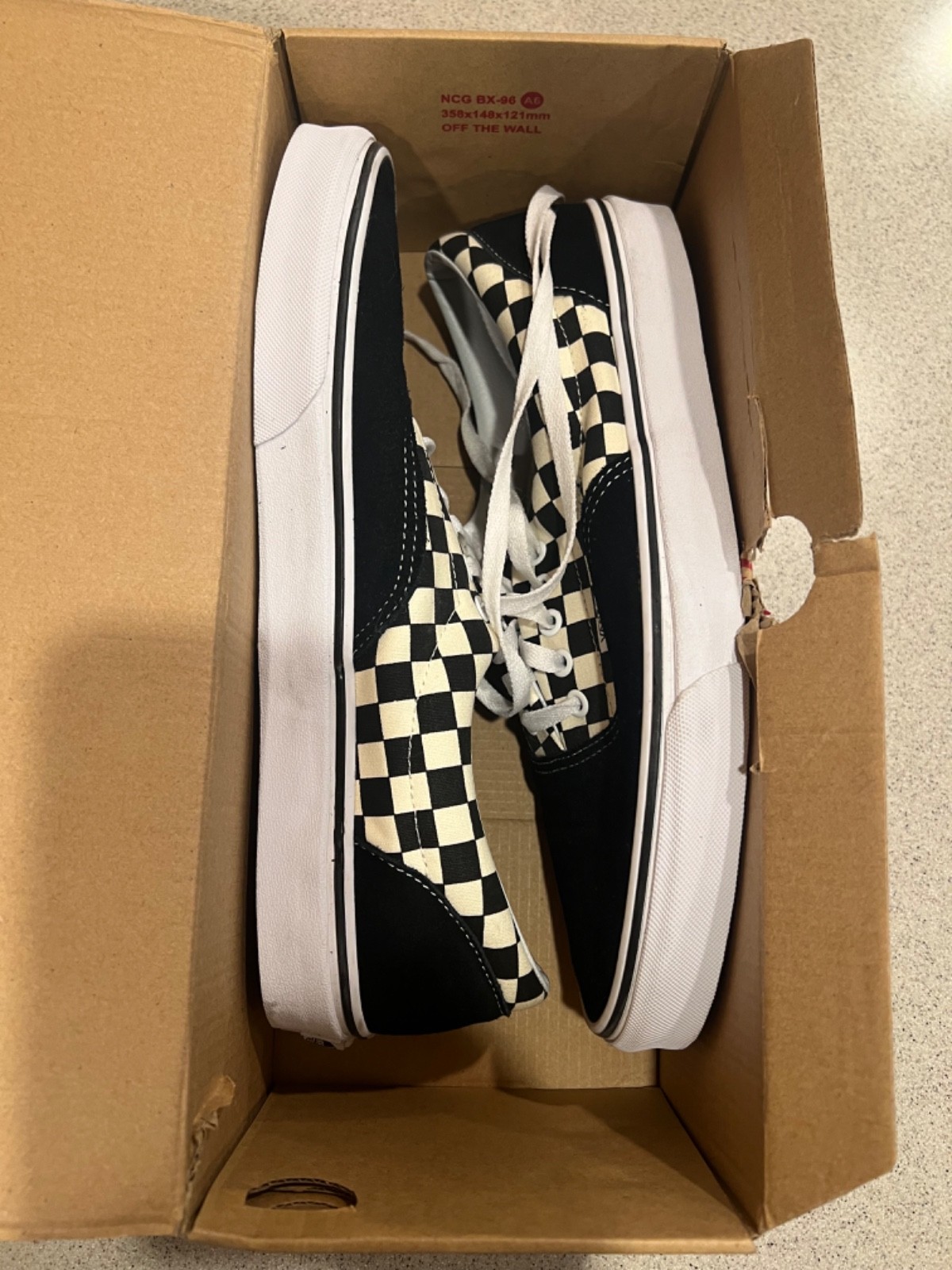Mens Vans Size 12 VNOA38FRP05 Primary Check Black/White