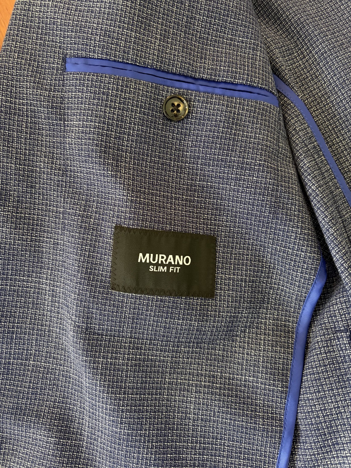 Murano (Dillard’s) Men’s Slim fit Blue/Gray 36 suit with Pants 30×30 (2 piece)