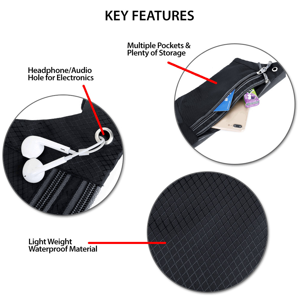 Waterproof Running Belt Fanny Pack Waist Pouch Outdoor Camping Hiking Travel Bag