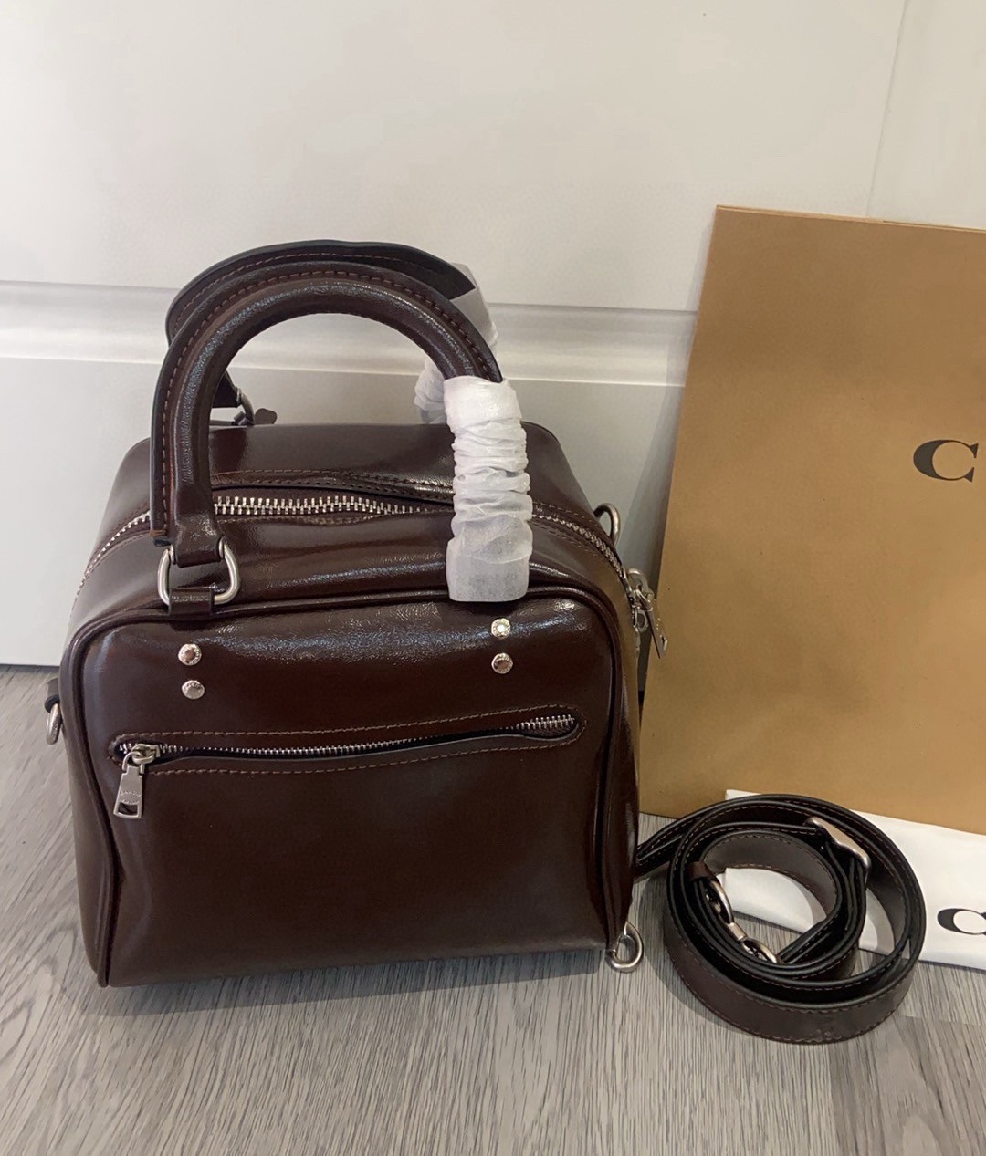 COACH Cube Rogue Bag 20 Shoulder Bag Maple CBH04 Outlet NEW leather