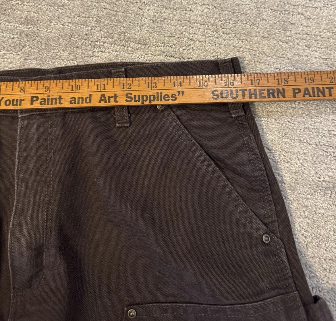 Carhartt Mocha Brown Double Knee Work Wear Carpenter Pants 33×30 B136-DKB