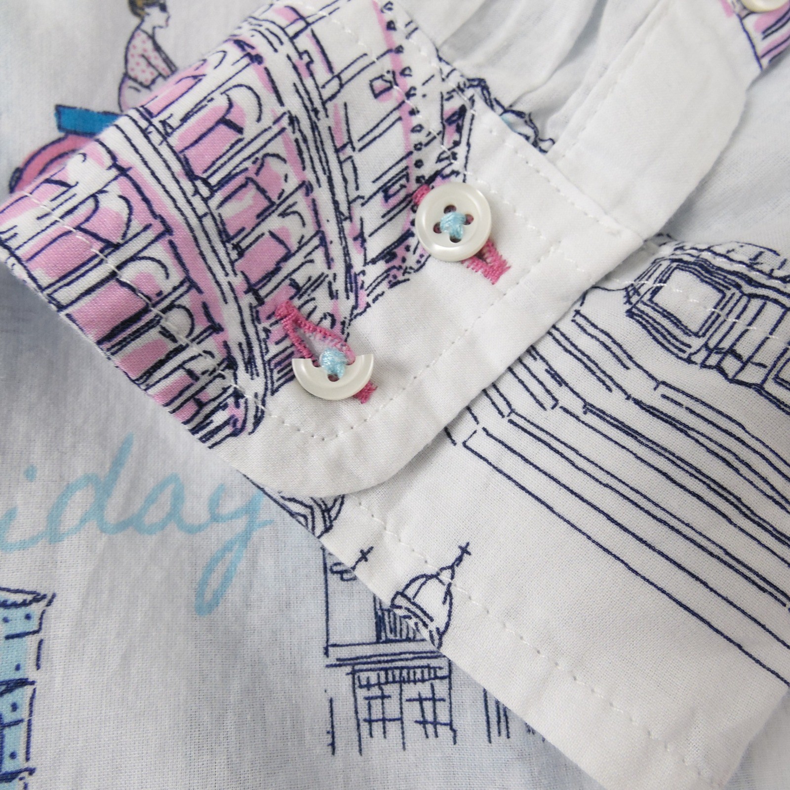 Talbots Roman Holiday Novelty 100% Cotton Popover Shirt Womens XLP Extra Large