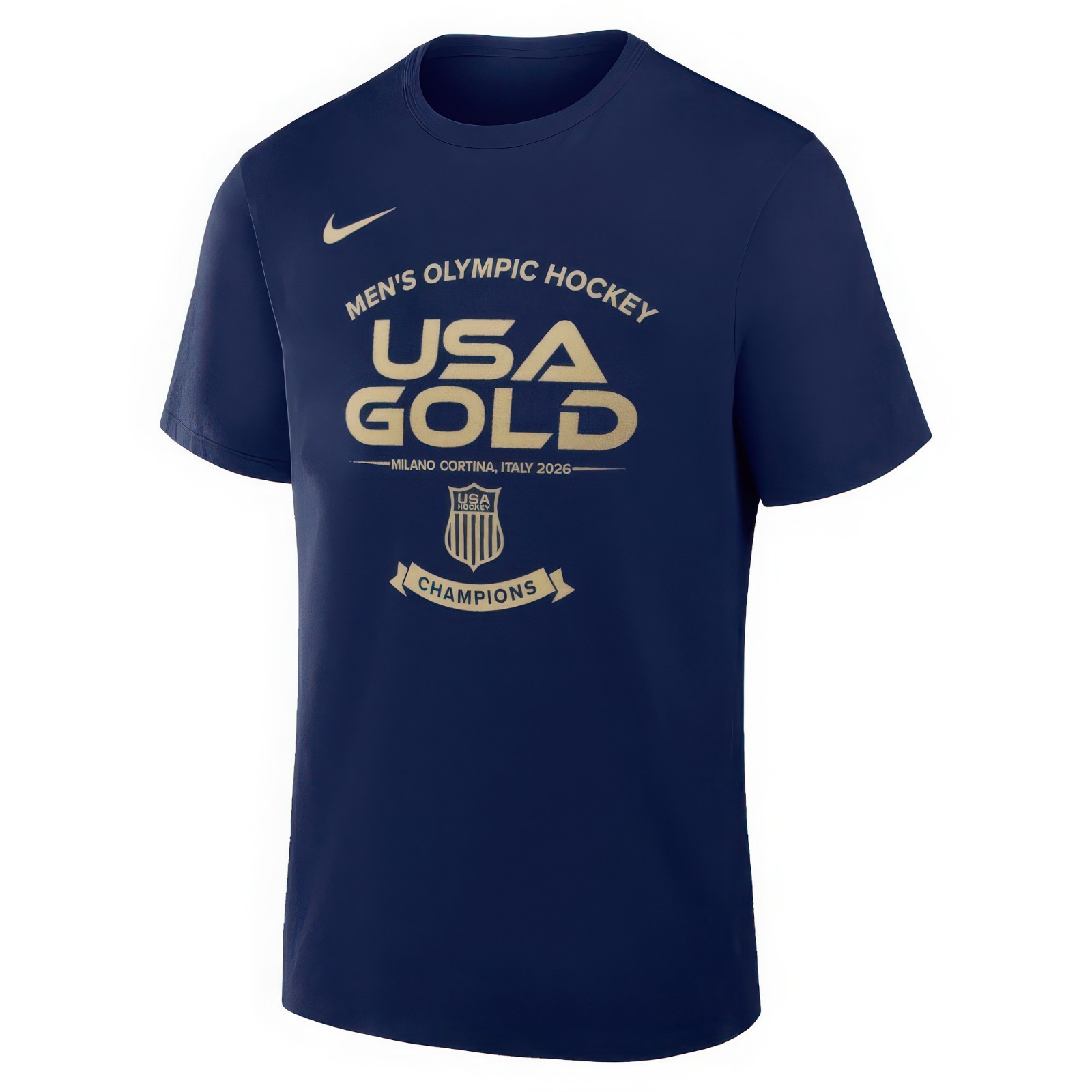 Men’s USA Hockey Fan 2026 Winter Olympics Gold Medal Core Cotton Graphic T-Shirt