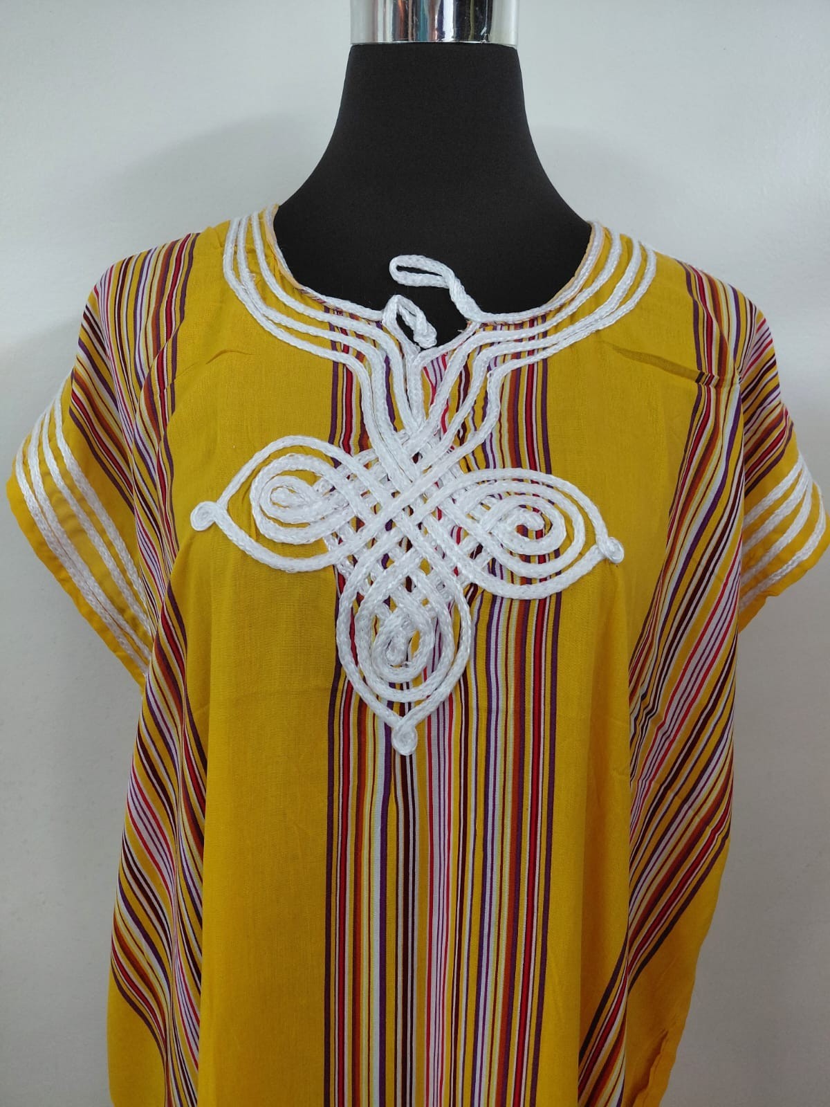 Moroccan Style Kaftan Maxi Dress Embroidery Abaya boho Beach Cover Summer S M L