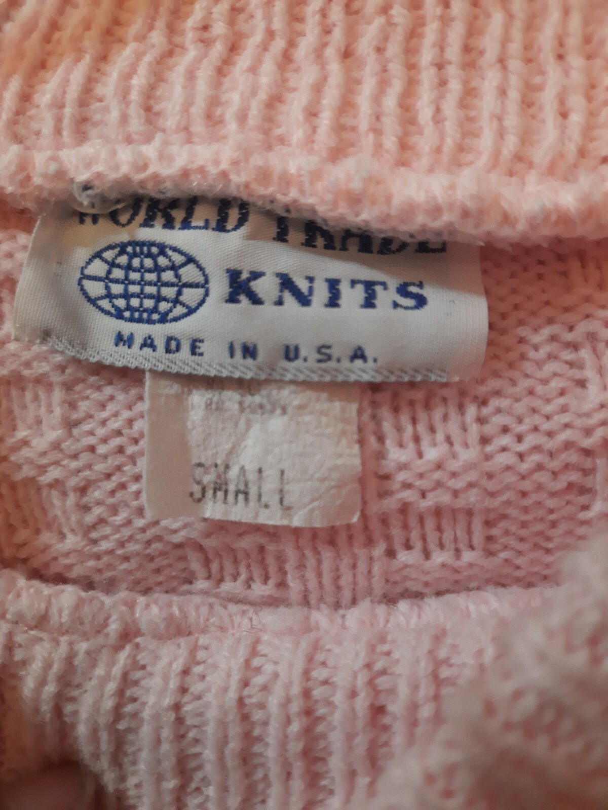 Vintage World Trade Knits Sweater Women Small Pink Long Sleeve Mock Neck Oversz