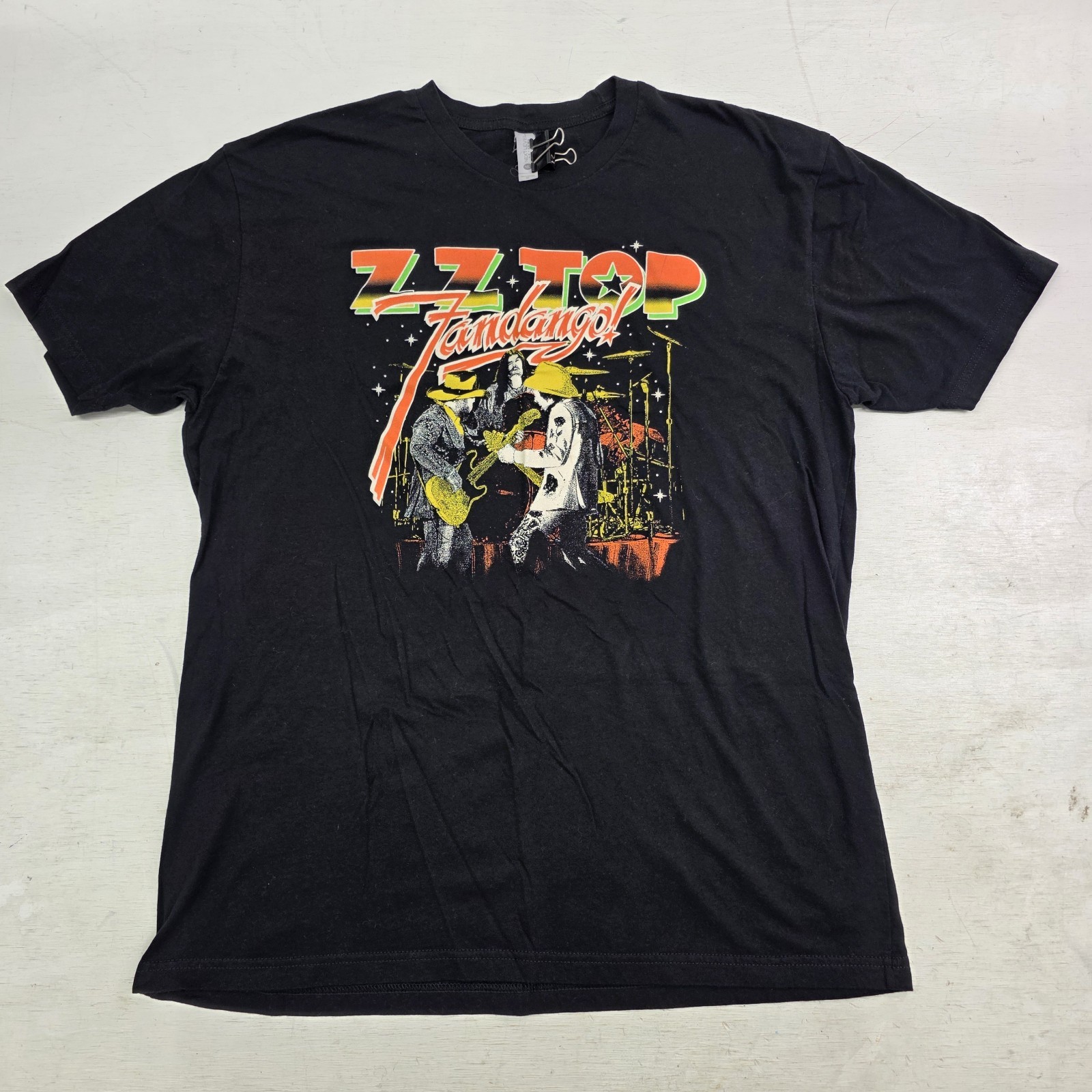 ZZ Top Fandango Rock Band Black Tour T-Shirt Music Rock N Roll Beard Men’s XL