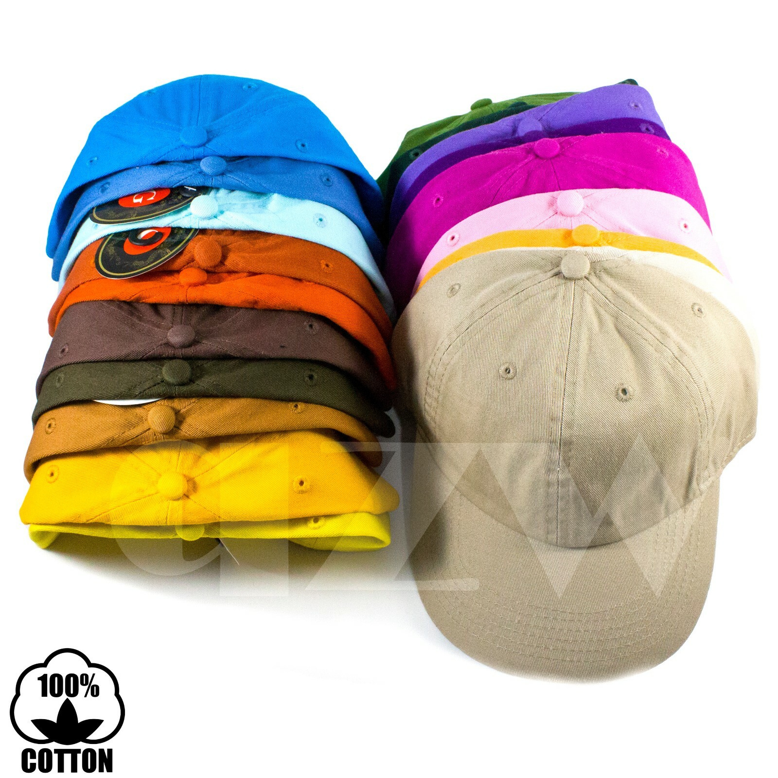 Polo Style Adjustable Plain Solid Washed Cotton Hat Baseball Ball Dad Cap Mens