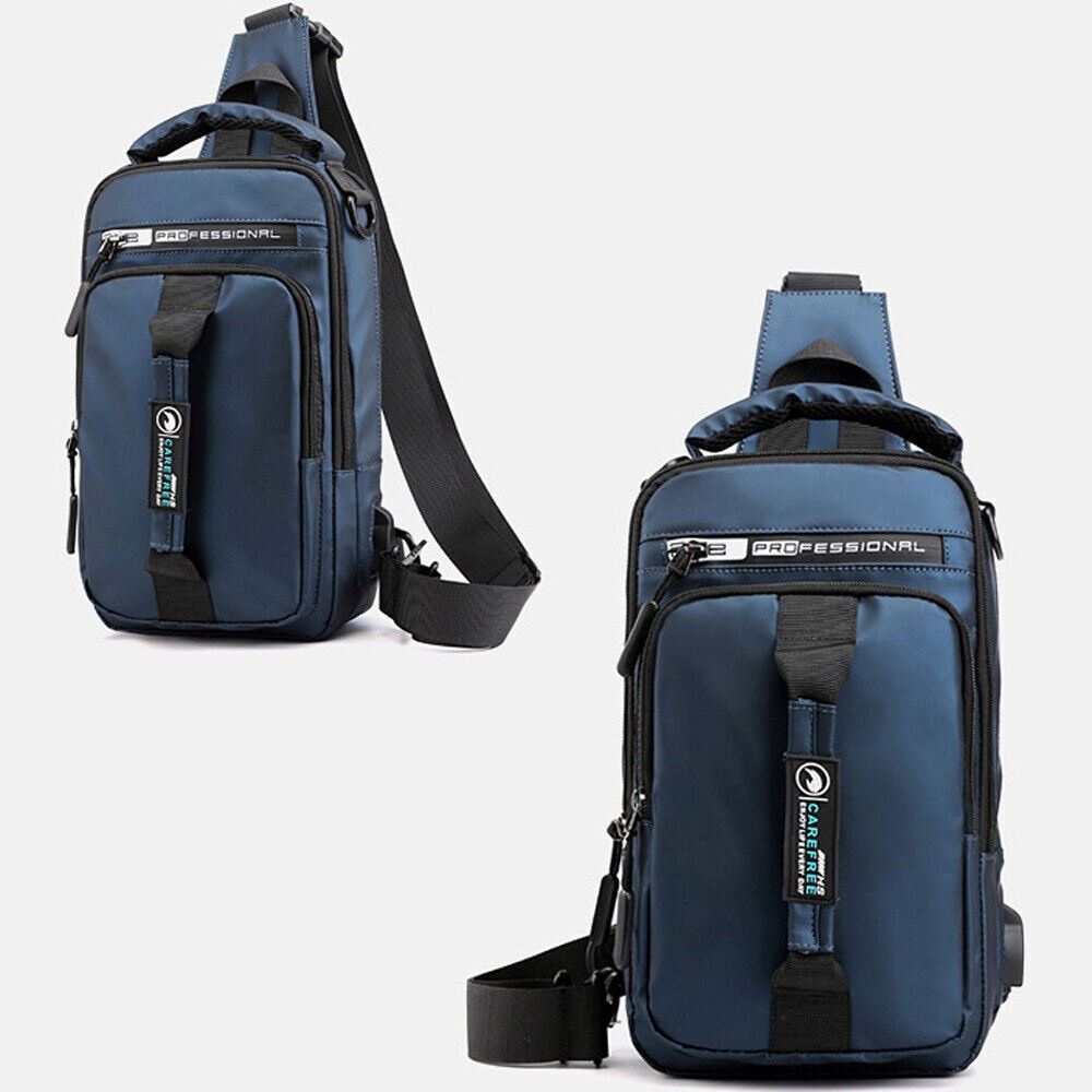 Men’s Sling Crossbody Bag Anti-theft Chest Pack Shoulder Backpack USB Waterproof