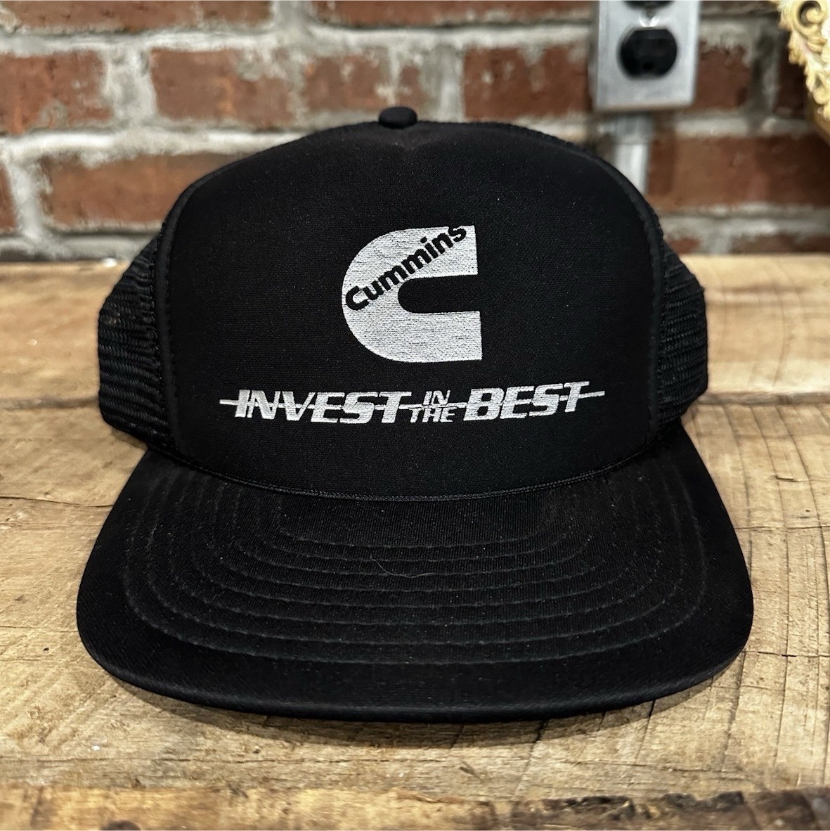 Cummins Black Logo Trucker Hat Snapback Adjustable Mesh Back One Size Unisex