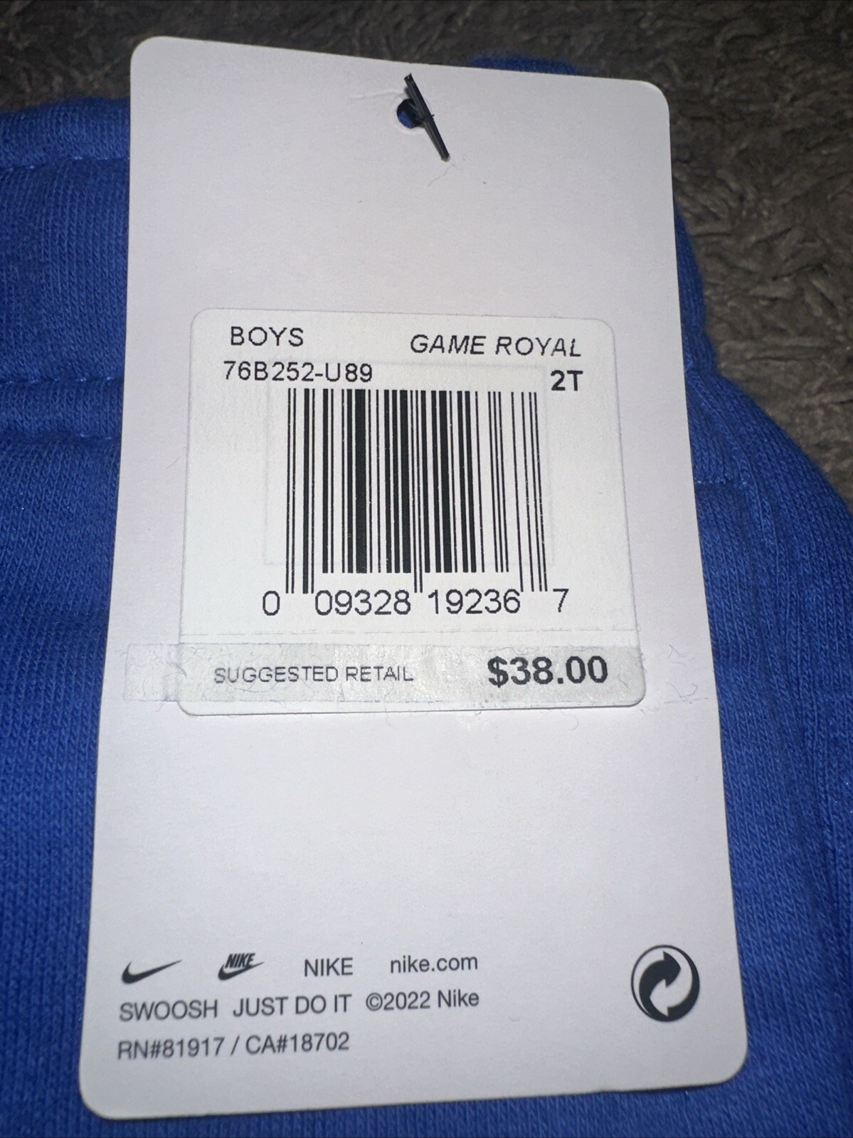 NEW Toddler Boy’s Nike Joggers Sweatpants Blue Size 2T MSRP $38.00