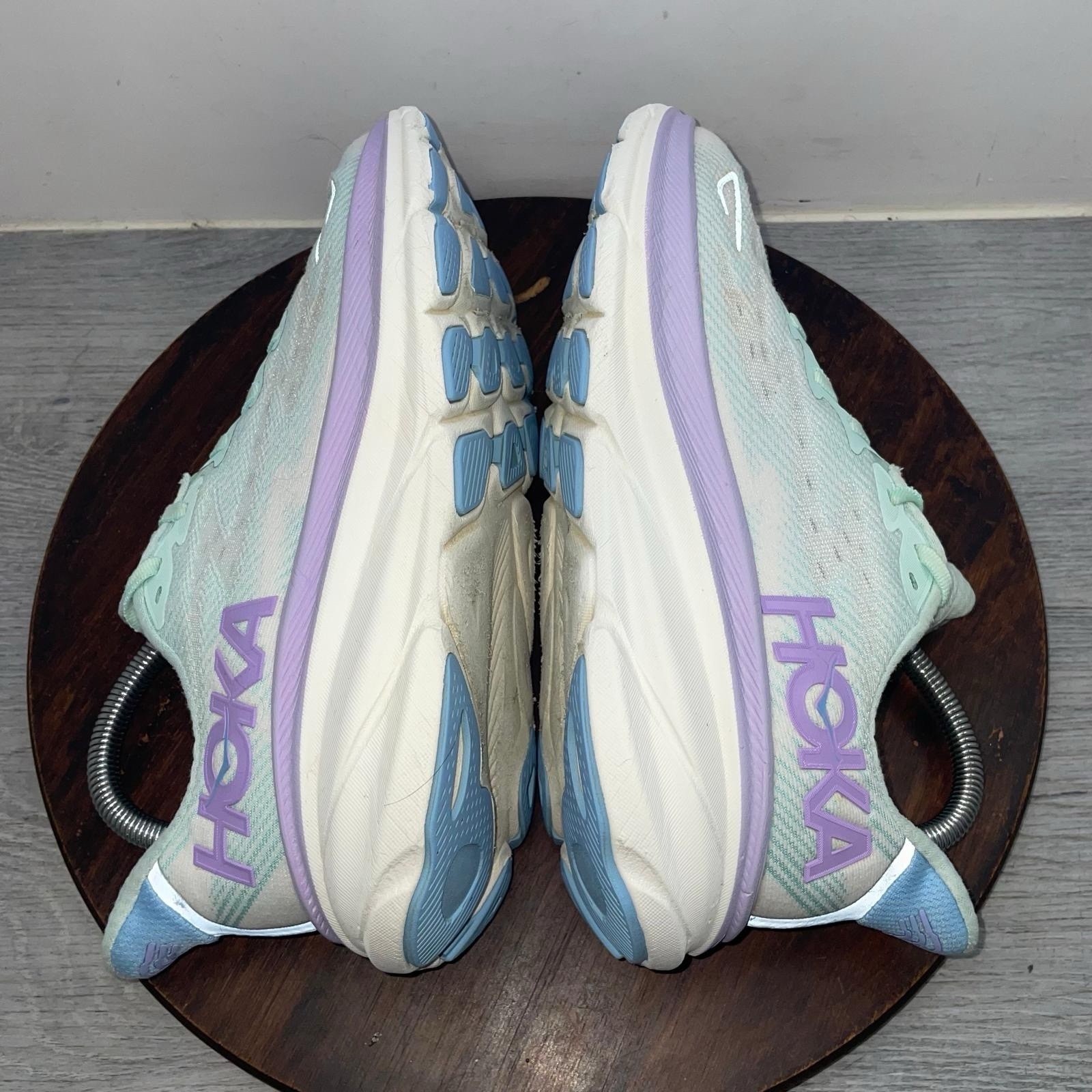 Hoka One One Clifton 9 Women’s 8.5 B Blue Purple Running Walking Shoes Sneakers