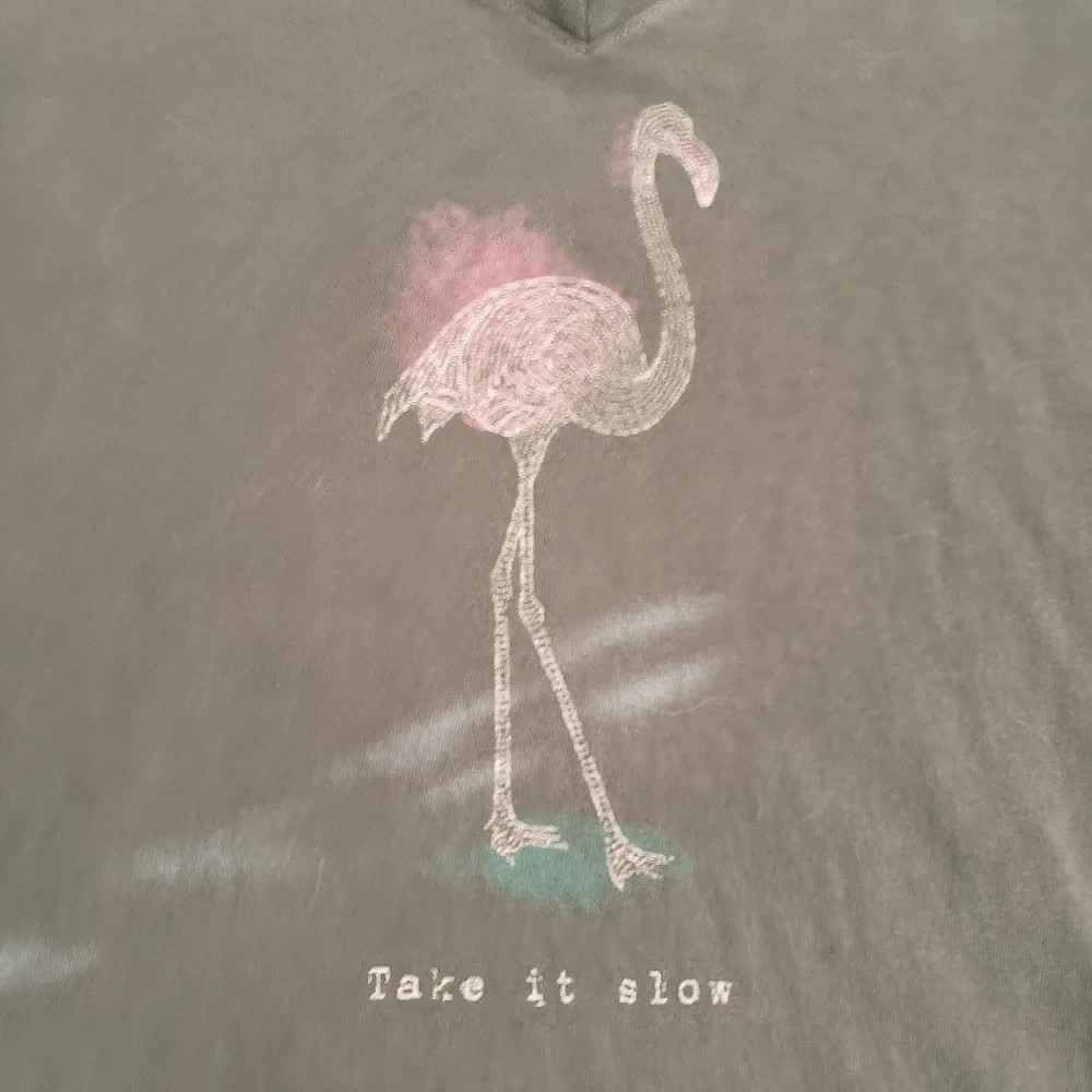 Life is Good Long Sleeve “Flamingo take it slow” xxl