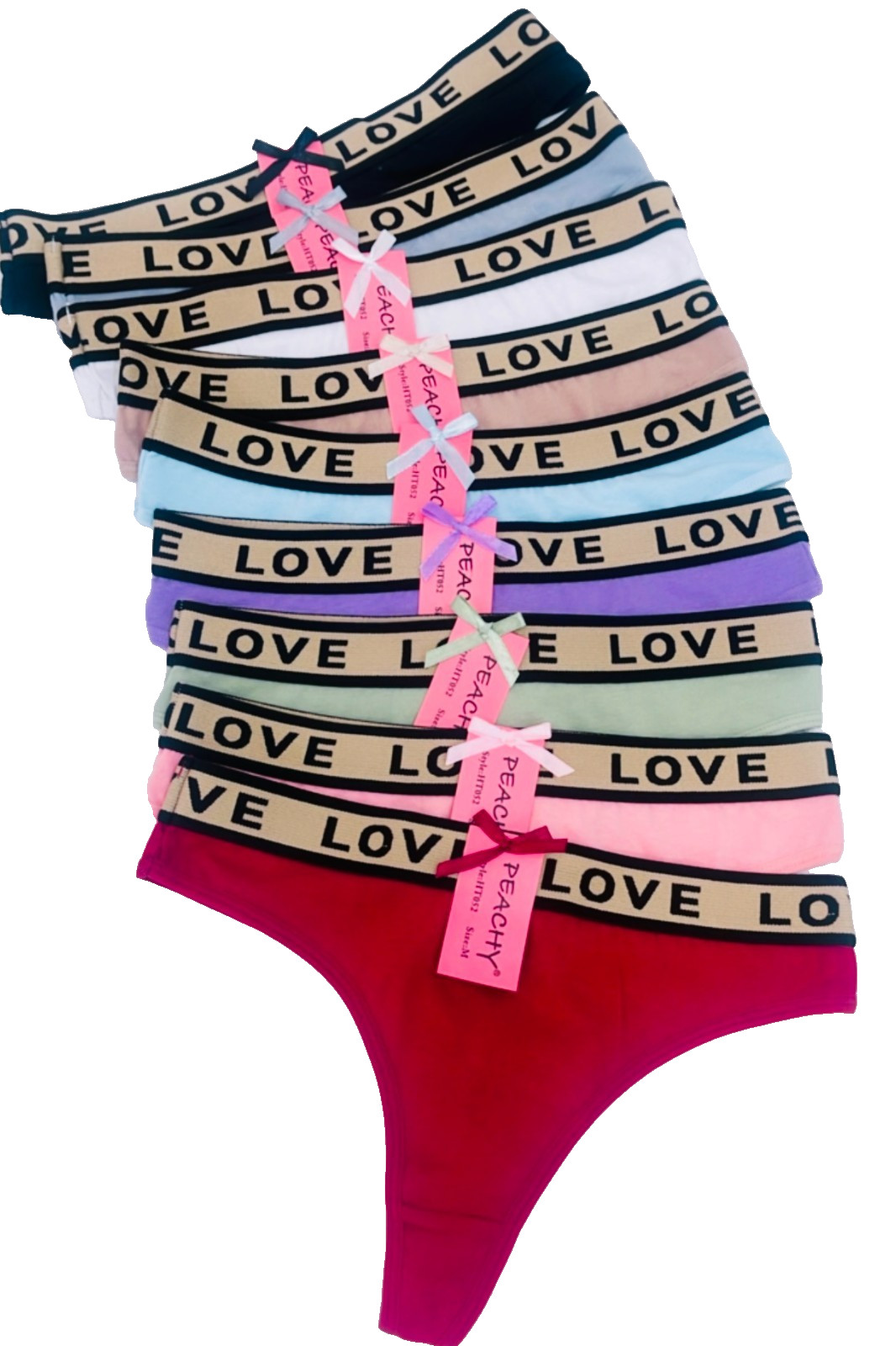 Love Women Cotton Panties Thongs G-string Bikini T-back Underwear Lot of 6 pack