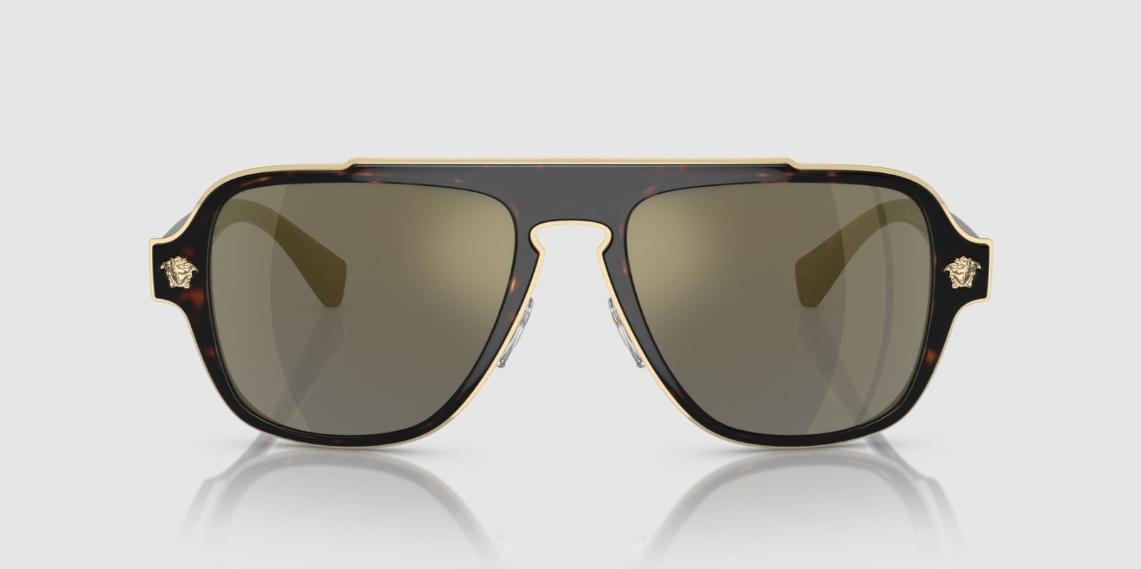 VERSACE VE2199 12524T Dark Havana Dark Grey Mirror Gold 56 mm Men’s Sunglasses