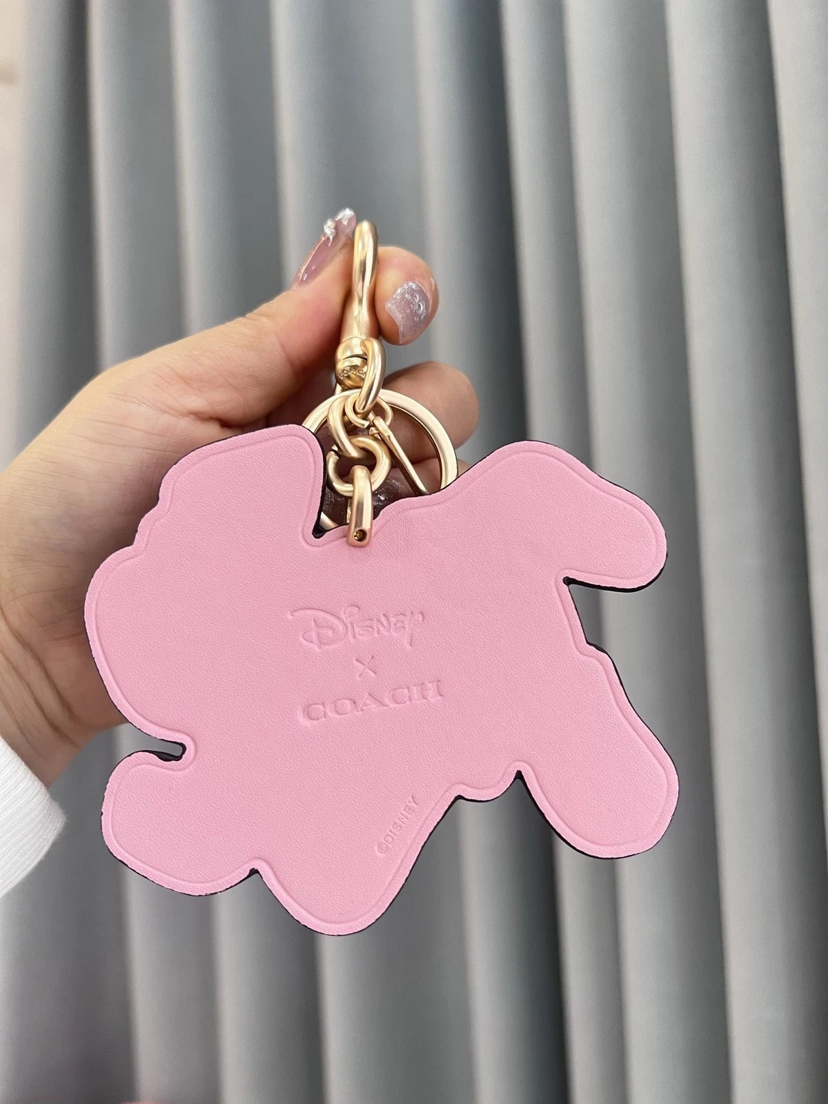 NWT Chalk/Pink Leather Bag Charm Keyring Fob