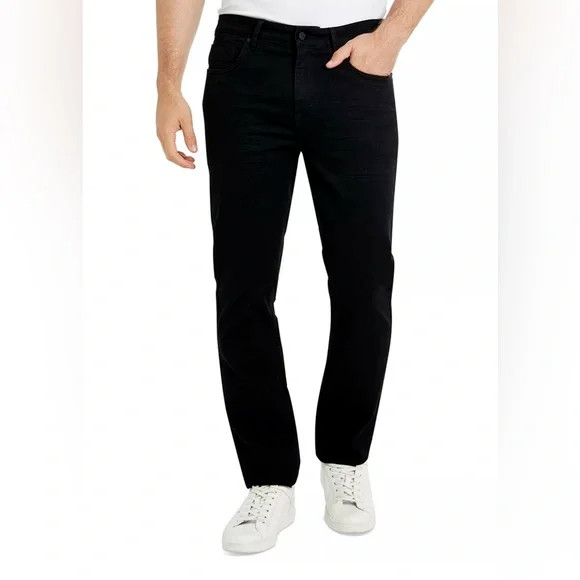 Kenneth Cole Men’s Straight Fit 2 Way Stretch Denim Jeans