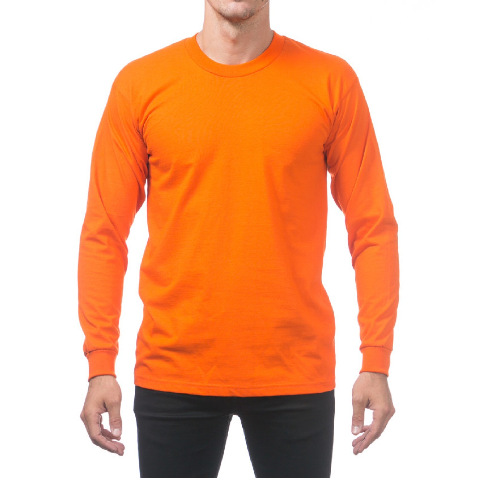 PROCLUB MENS HEAVYWEIGHT LONG SLEEVE T SHIRTS PRO CLUB CASUAL COTTON TEE SHIRT