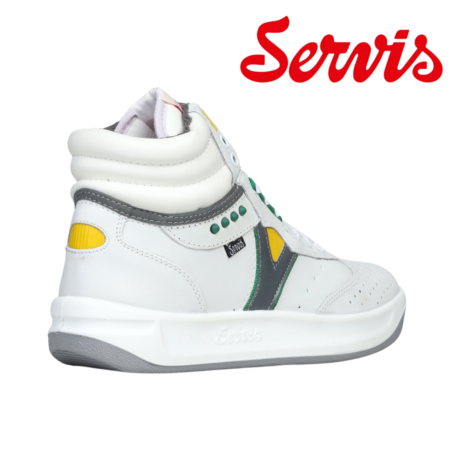 Servis Cheetah High Top Trainers White Yellow Green Shoes Afghani Tali Style OG