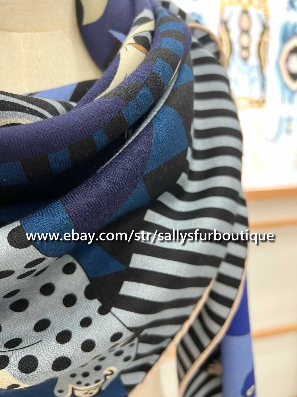 2025 Sallys 70% Cashmere 30% Silk Stole Animal Print Double Face Scarf Shawl 53″