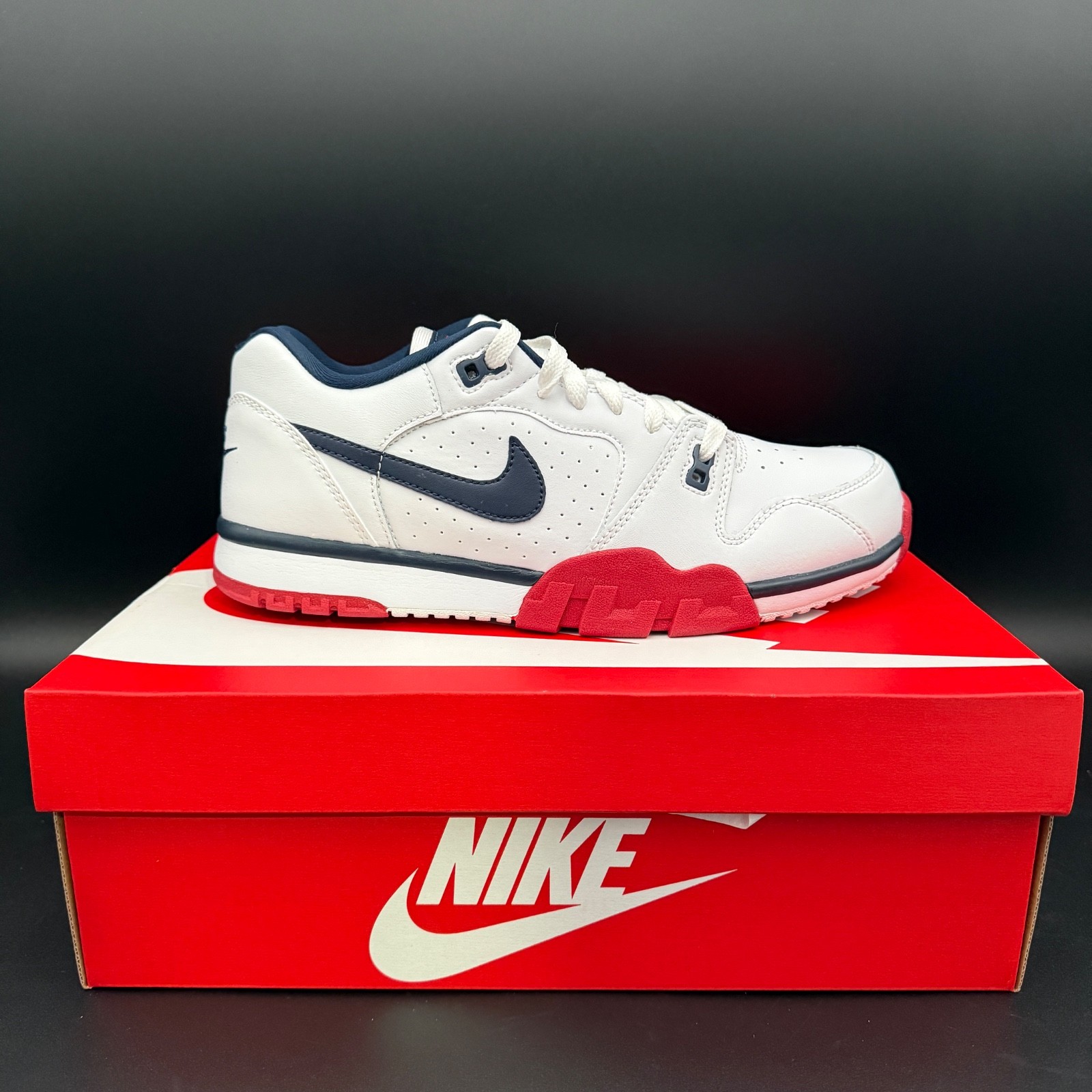 Nike Cross Trainer Low White Gym Red Blue Retro Sneakers CQ9182-101 Mens Size