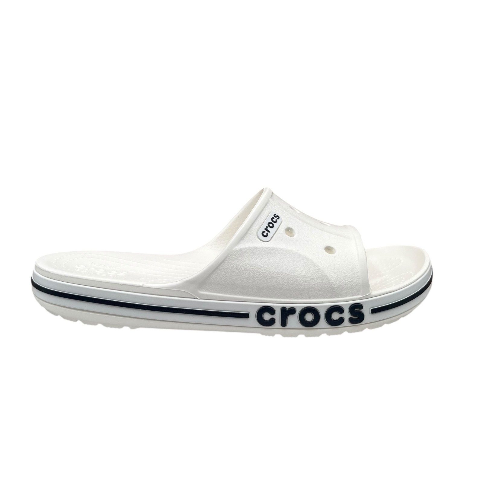 Crocs Bayaband Womens Slide Sandal Size 9 White Navy Water Friendly Lightweight