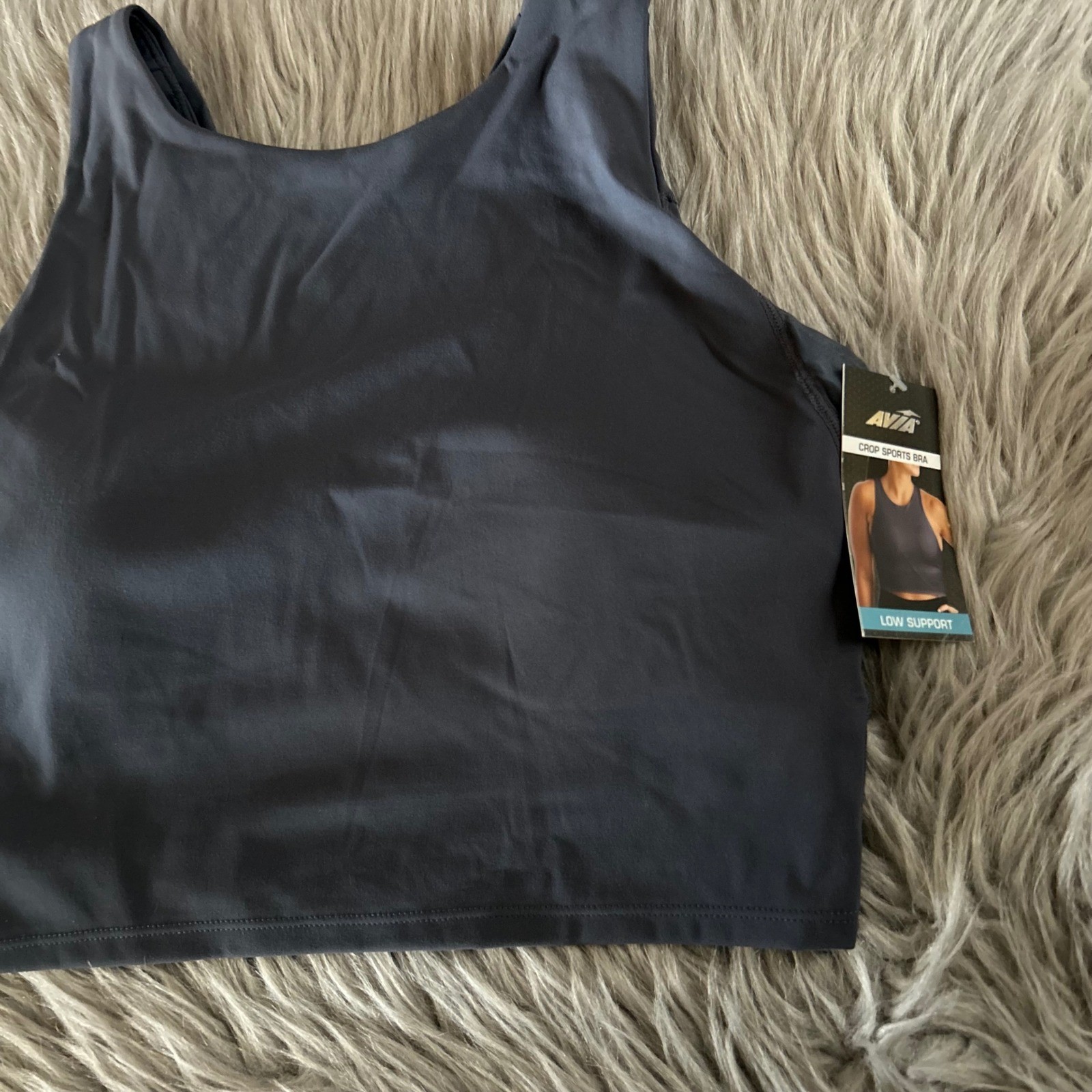 Avia Wireless Crop Sports Bra Womens Size Large (D-DD) Gray Moisture Wicking