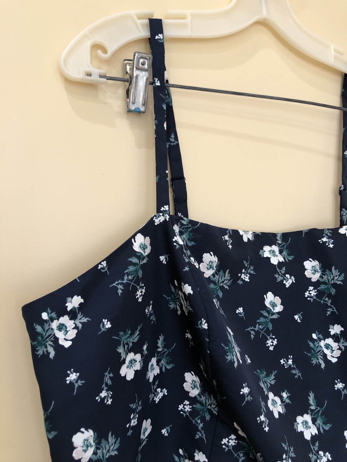 Old Navy Crop Top Cami Bra Navy Blue Beige Flowers Plus Size XXL Women’s